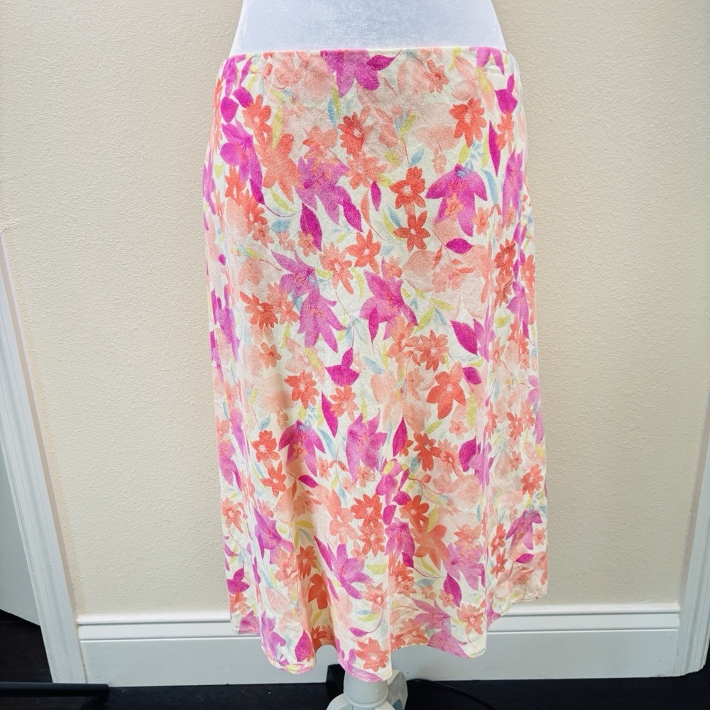 Ann Taylor 100% Linen‎ A Line Side Zipper Euro Summer Breathable Bus Attire Work